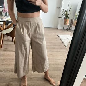 Mod Ref beige wide leg crop trousers (Med)